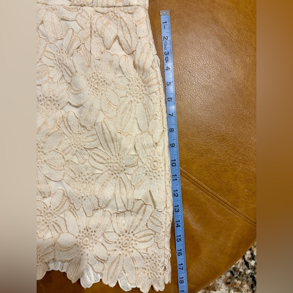 SAYLOR  Cream Floral Lace Backless Halter Dress - Picture 13 of 13